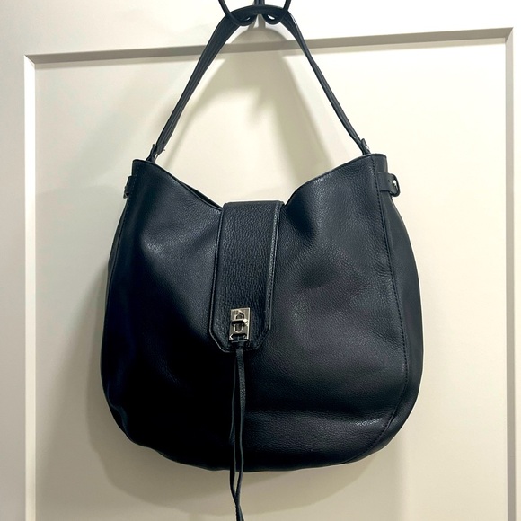Rebecca Minkoff Black Pebbled Leather Darren Hobo - Picture 13 of 13